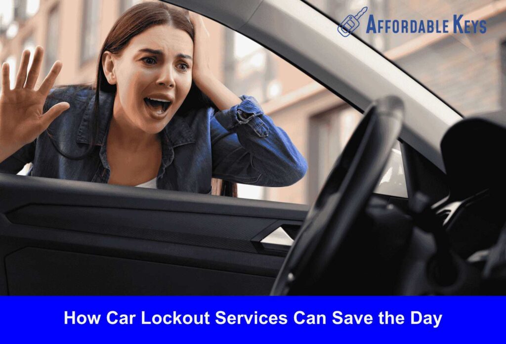 Affordable Car Keys car lockout service technician unlocking vehicle.