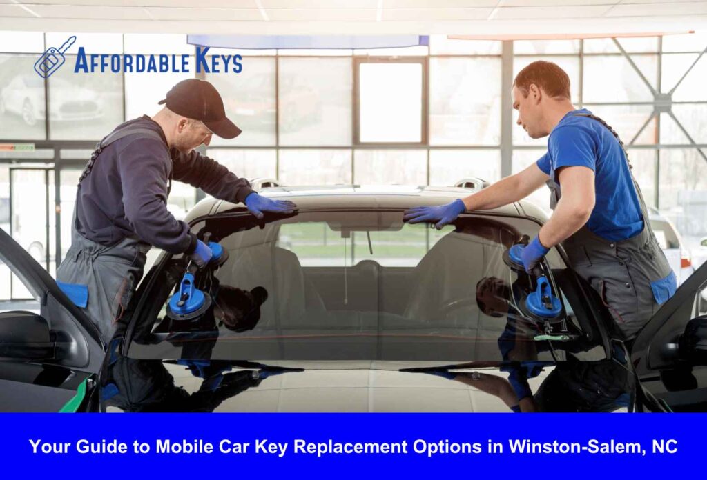 Mobile car key replacement process completed by Affordable Car Keys in Winston-Salem, NC.